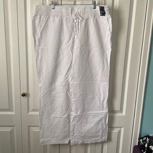 New White wide leg linen pants w/ pockets, NY&company size XL